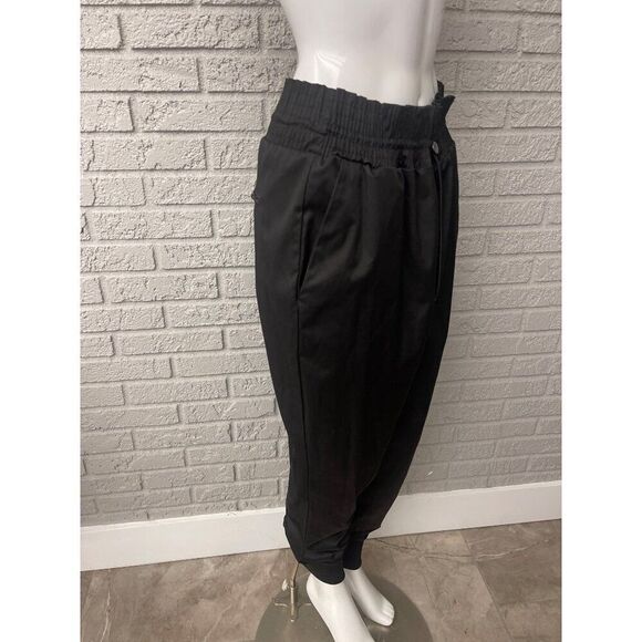H&M Women Black Twill High Waisted Jogger Size 14 - Picture 6 of 12